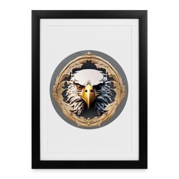 Aigle, roi des montagnes - Affiche encadrée (27 × 37 cm) - noir - Devant