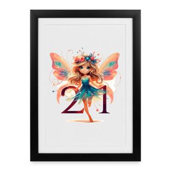 21 Years Fairy Elf Design - Framed poster (27 × 37 cm) - black - Front