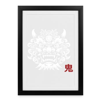 Oni, Japanese Demon - Framed poster (27 × 37 cm) - black - Front