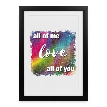 Je vous aime tous - Affiche encadrée (27 × 37 cm) - noir - Devant