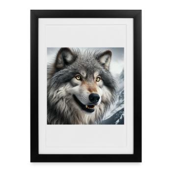 Loup - Affiche encadrée (27 × 37 cm) - noir - Devant