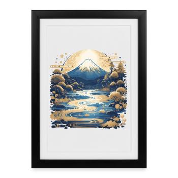 Mont Fuji - Affiche encadrée (27 × 37 cm) - noir - Devant