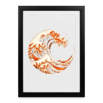 Stylized Hokusai Wave - Framed poster (27 × 37 cm) - black - Front