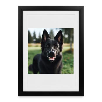 Black German Shepherd - Framed poster (27 × 37 cm) - black - Front
