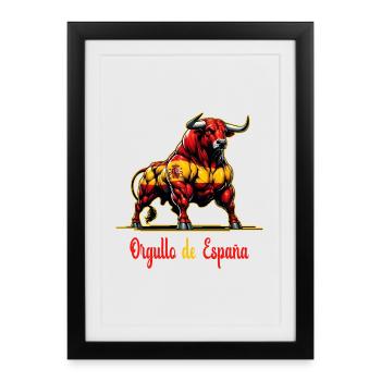 Le design du drapeau de la fierté de l'Espagne - Affiche encadrée (27 × 37 cm) - noir - Devant