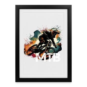 VTT VTT VTT Cadeau de VTT - Affiche encadrée (27 × 37 cm) - noir - Devant