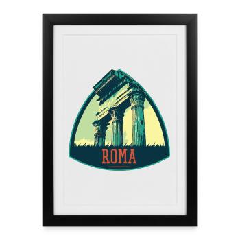 Illustration of Ancient Ruins in Rome - Framed poster (27 × 37 cm) - black - Front