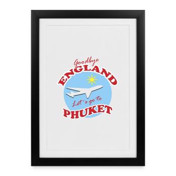 Scène de vol Farewell England Phuket - Affiche encadrée (27 × 37 cm) - noir - Devant