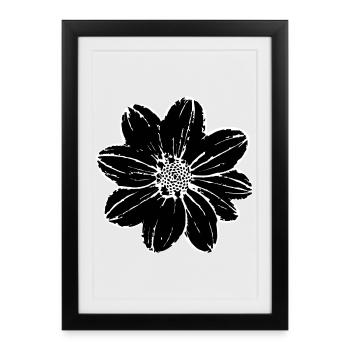 Flower, Black, Flowers, Black, Blossom - Framed poster (27 × 37 cm) - black - Front