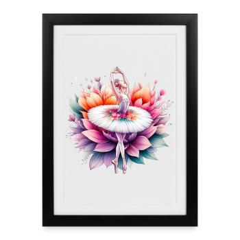 Ballet dancer with tutu - Framed poster (27 × 37 cm) - black - Front