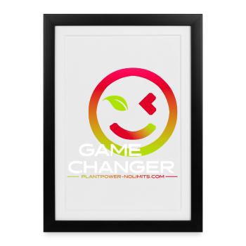 GAME CHANGER | Plant Power - No Limits - Framed poster (27 × 37 cm) - black - Front