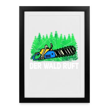 Lumberjack Chainsaw Tree Statement Lumberjack - Framed poster (27 × 37 cm) - black - Front