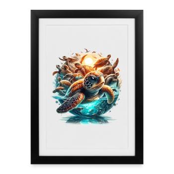 Turtles World Wonder Turtle Gift - Framed poster (27 × 37 cm) - black - Front