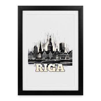 Riga Capital Latvia Baltic States Gift - Framed poster (27 × 37 cm) - black - Front