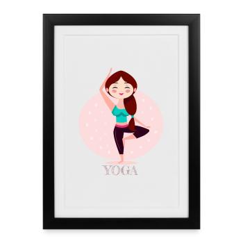 Yoga Girl - Affiche encadrée (27 × 37 cm) - noir - Devant
