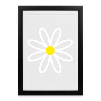Daisy Gänseblümchen - Gerahmtes Poster (27 × 37 cm) - Schwarz - Vorne