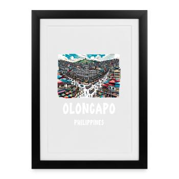 Ville d'Olongapo, Philippines, Asie du Sud-Est - Affiche encadrée (27 × 37 cm) - noir - Devant