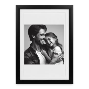 Père et fille s’aiment - Affiche encadrée (27 × 37 cm) - noir - Devant