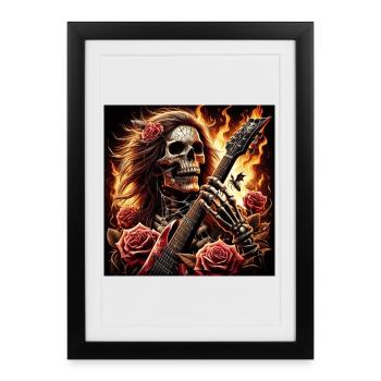 Heavy Metal en feu - Affiche encadrée (27 × 37 cm) - noir - Devant