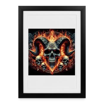 Male Goat Skull - Framed poster (27 × 37 cm) - black - Front