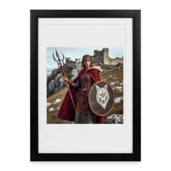 Guerrier viking - Affiche encadrée (27 × 37 cm) - noir - Devant