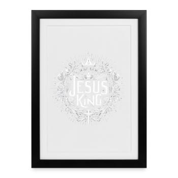Jesus is King Coronation Ornament - Framed poster (27 × 37 cm) - black - Front
