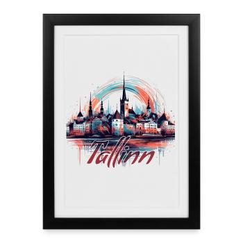Tallinn Capital Estonia Baltic Gift - Framed poster (27 × 37 cm) - black - Front