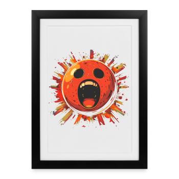 Boule de bowling effrayante - Affiche encadrée (27 × 37 cm) - noir - Devant