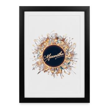 Maranatha Light Ball avec Halo - Affiche encadrée (27 × 37 cm) - noir - Devant