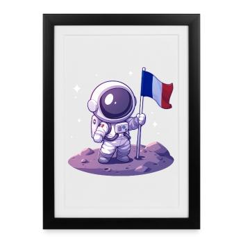 French Astronaut - Framed poster (27 × 37 cm) - black - Front