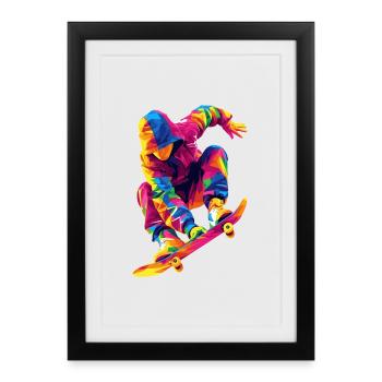 Man Who Skates - Framed poster (27 × 37 cm) - black - Front