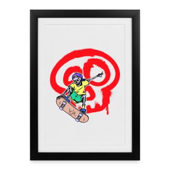 Dessin, Illustration, Tatouage, Graffiti, Street Art - Affiche encadrée (27 × 37 cm) - noir - Devant