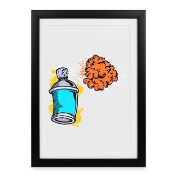 Pulvérisateur Art, Street Art, Wildstyle Graffiti - Affiche encadrée (27 × 37 cm) - noir - Devant