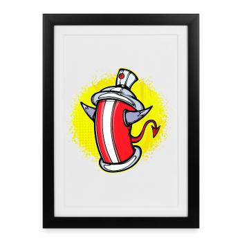 Sprayer Art, Street Art, Wildstyle Graffiti - Framed poster (27 × 37 cm) - black - Front