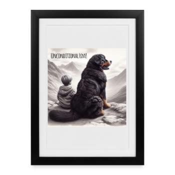 Bouvier bernois - Affiche encadrée (27 × 37 cm) - noir - Devant