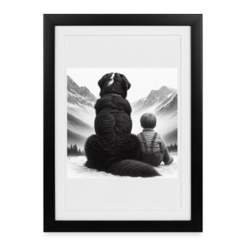 Bernese mountain dog - Framed poster (27 × 37 cm) - black - Front
