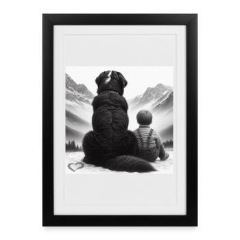 Bernese mountain dog - Framed poster (27 × 37 cm) - black - Front