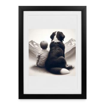 Bouvier bernois - Affiche encadrée (27 × 37 cm) - noir - Devant
