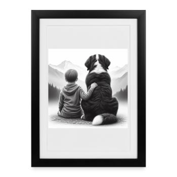 Bernese mountain dog - Framed poster (27 × 37 cm) - black - Front