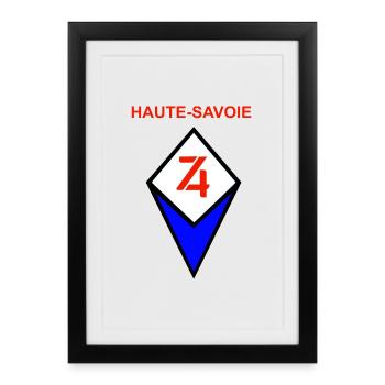 Haute-savoie - Affiche encadrée (27 × 37 cm) - noir - Devant