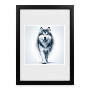 Husky - Framed poster (27 × 37 cm) - black - Front