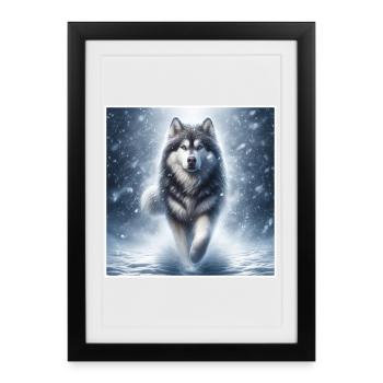 Husky - Framed poster (27 × 37 cm) - black - Front