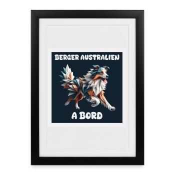 STICKER VOITURE BERGER AUSTRALIEN A BORD - Affiche encadrée (27 × 37 cm) - noir - Devant