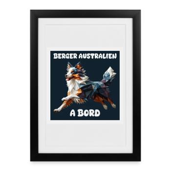 STICKER VOITURE BERGER AUSTRALIEN A BORD - Affiche encadrée (27 × 37 cm) - noir - Devant