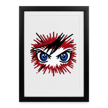 Regard Anime - Affiche encadrée (27 × 37 cm) - noir - Devant