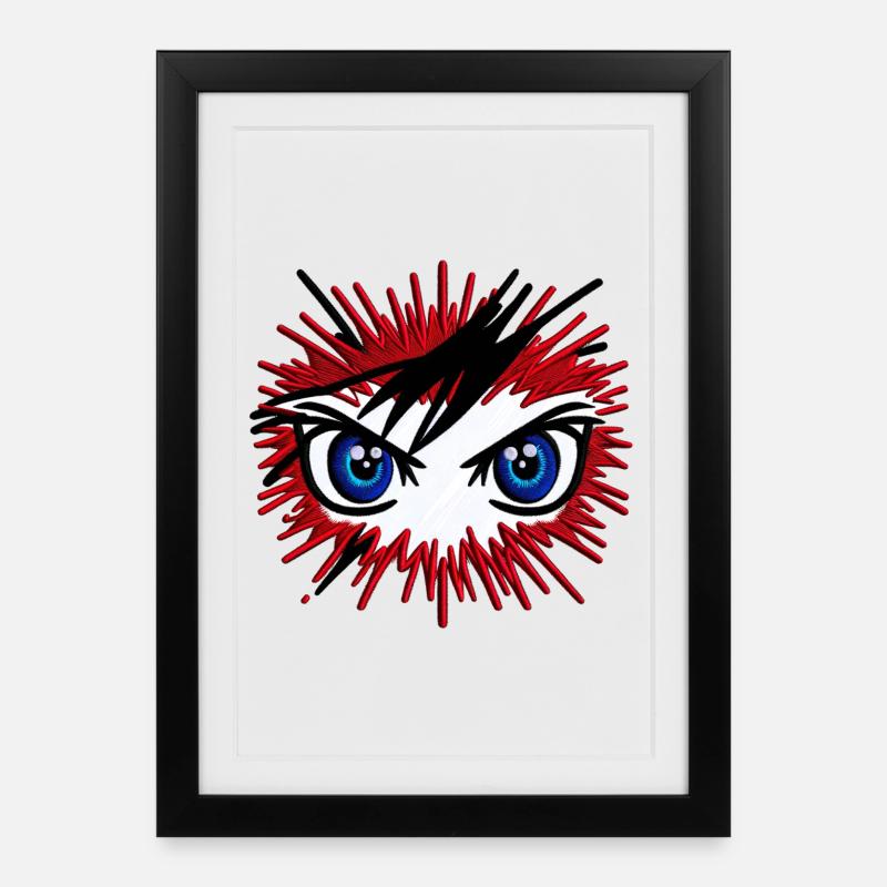 Expressive Eyes Burst Design - Framed poster (27 × 37 cm) - black