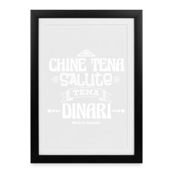 t-shirt Calabre proverbe calabrais santé dinars - Affiche encadrée (27 × 37 cm) - noir - Devant