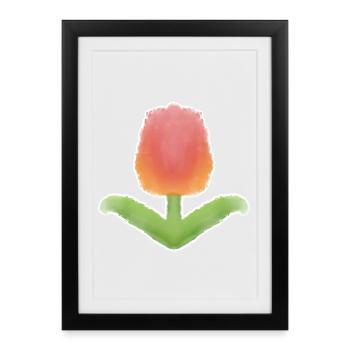 Tulipe ! - Affiche encadrée (27 × 37 cm) - noir - Devant