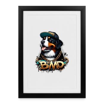 Bernese mountain dog - Framed poster (27 × 37 cm) - black - Front