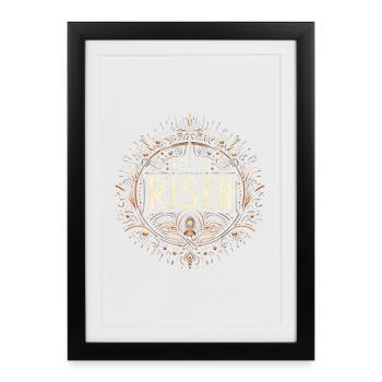Er ist auferstanden – Ostern Ornament - Gerahmtes Poster (27 × 37 cm) - Schwarz - Vorne